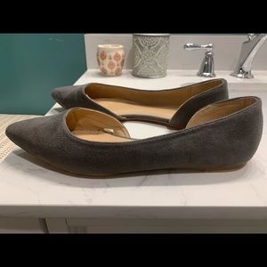 Gray Pointy Toe Flats